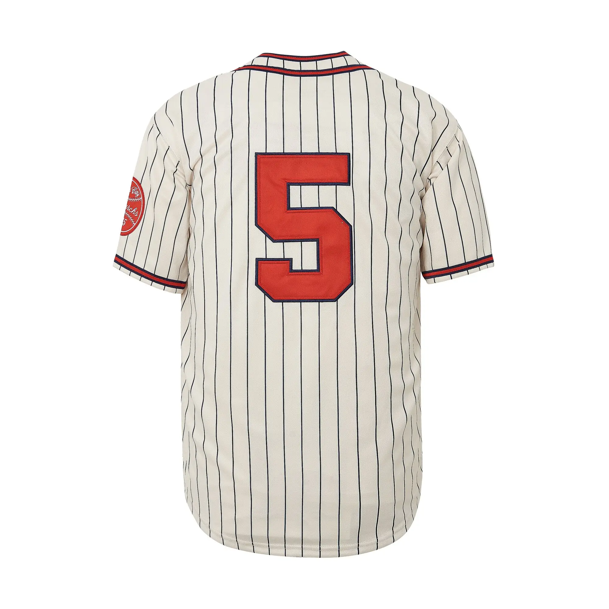 Baseball Jersey Kc 5 Sewing Embroidery Sports Outdoor Beach Wear Beige Stripe Trendy Hip-hop High Quality 2023 New