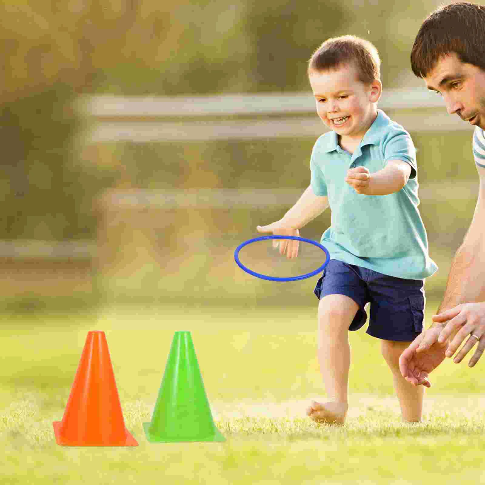 Plastik lembut es krim kerucut Hoop mainan anak permainan berwarna kerucut alat latihan sepak bola