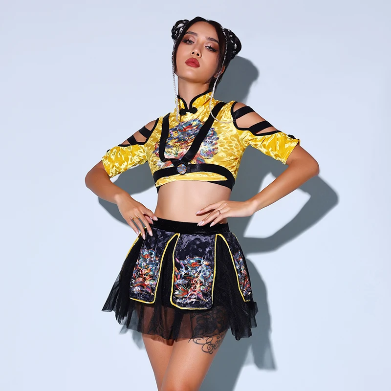 2023 Jazz Dance Costume For Women DJ Gogo Outfits Chinese Style Hip Hop Clothing Festival Party Wear Singer Stage Costume BL5540