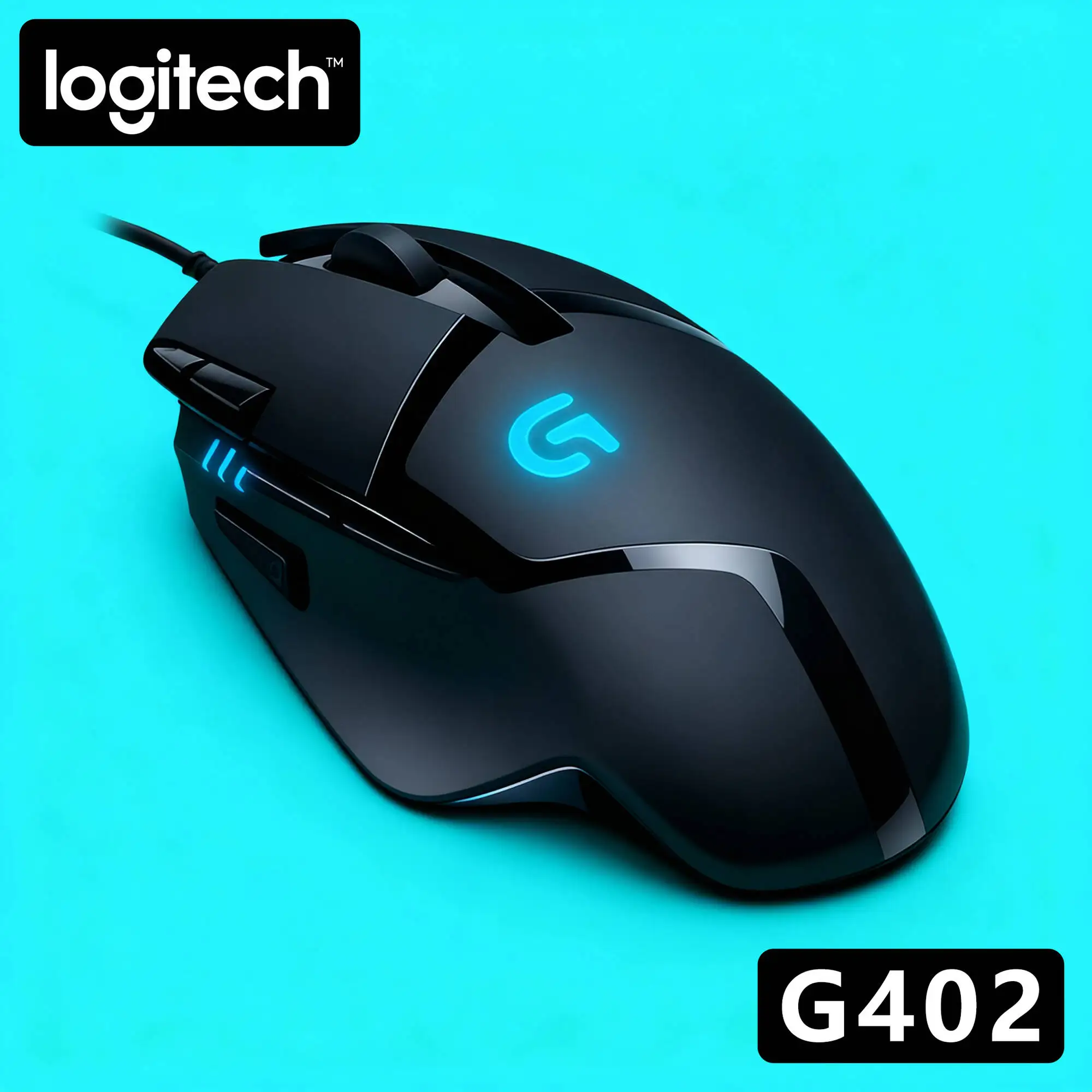 

Проводная мышь Logitech G402 с 4 уровнями DPI, 8 программируемыми кнопками, 20 млн нажатаний, 1 мс отклик, антискользящее покрытие для игр и офиса