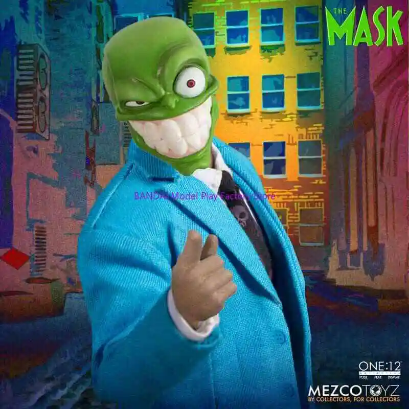 الجديد في المخزون Mezco Toys The Mask 1/12 مقياس لعبة الحركة الشكل مجموعة كاملة عمل الشكل دمية مادية هدية لعبة