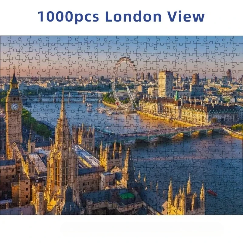 

1000Pcs Jigsaw Puzzle 70x50cm Adult London View High Quality Christmas Gift Cardboard Puzzles