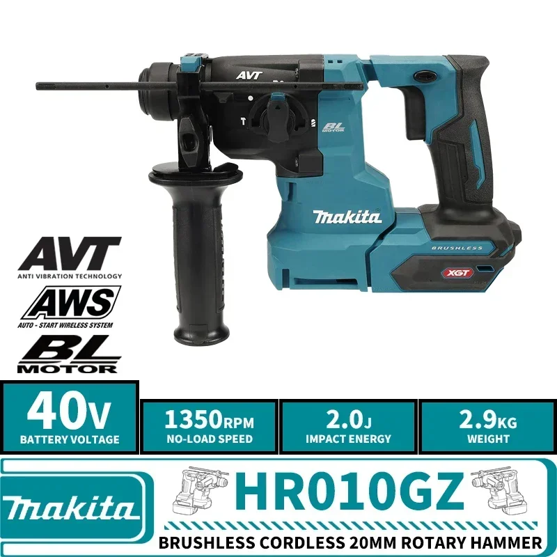 Makita HR010GZ Brushless Cordless 20mm Rotary Hammer 40V Lithium Power Tools 2.0J 