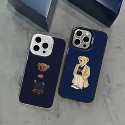 Cute bear Phone Case IMD FOR iPhone 16 15 14 13 12 11 Pro Max XR 8 7 Plus and Samsung Galaxy ultra Cover