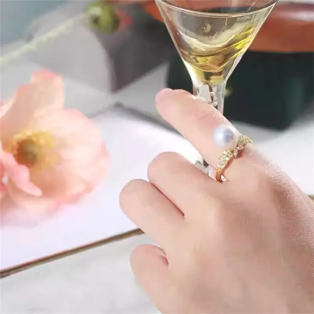 

Твердые кольца из стерлингового серебра S925 с жемчугом, фурнитура и аксессуары - для изготовления ювелирных изделий, оптовая продажа, товары для рукоделия 8-10 мм