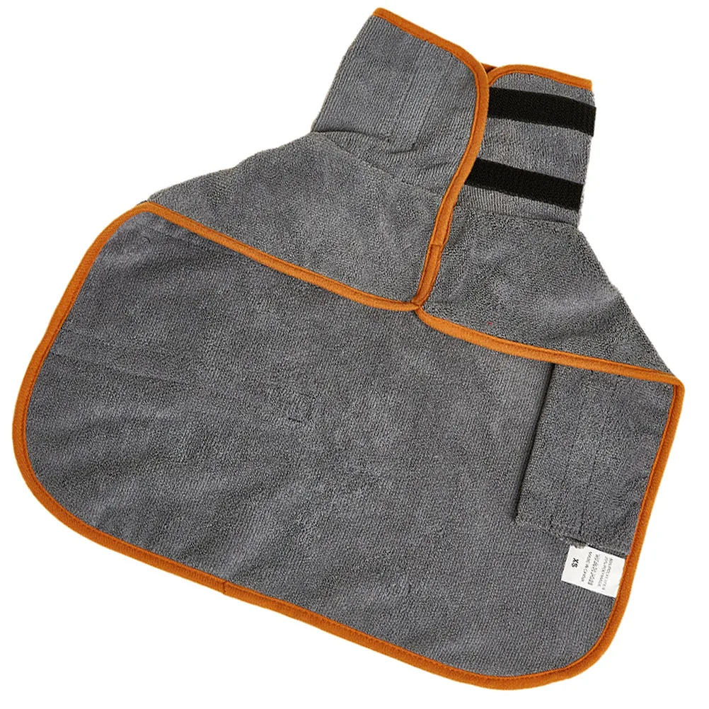 

Absorbent Comfortable Dog Robe Grey L Dog Bathrobe Size Quick Dry Pet Clothes Polyester Material Bath Supplies for Dogs
