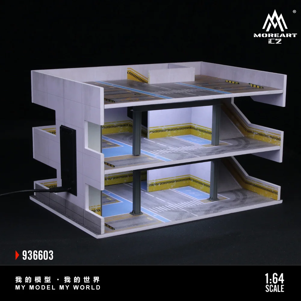MoreArt 1:64 Japanese Packing Building Scene Model C ,Parking Lot Diorama For Display&Collection