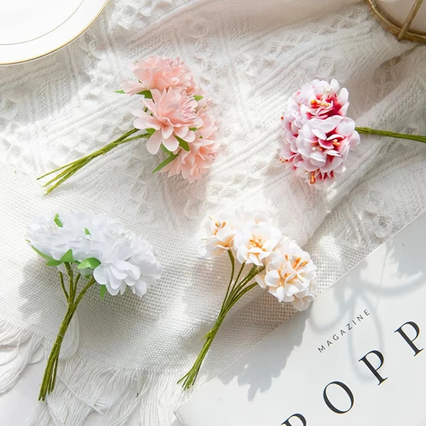 1/4PCS Kunstbloemen Zijden Anjer Boeket Kerst Decor DIY Accessoire Thuis Kamer Bruiloft Hoge Kwaliteit Decoratief Product