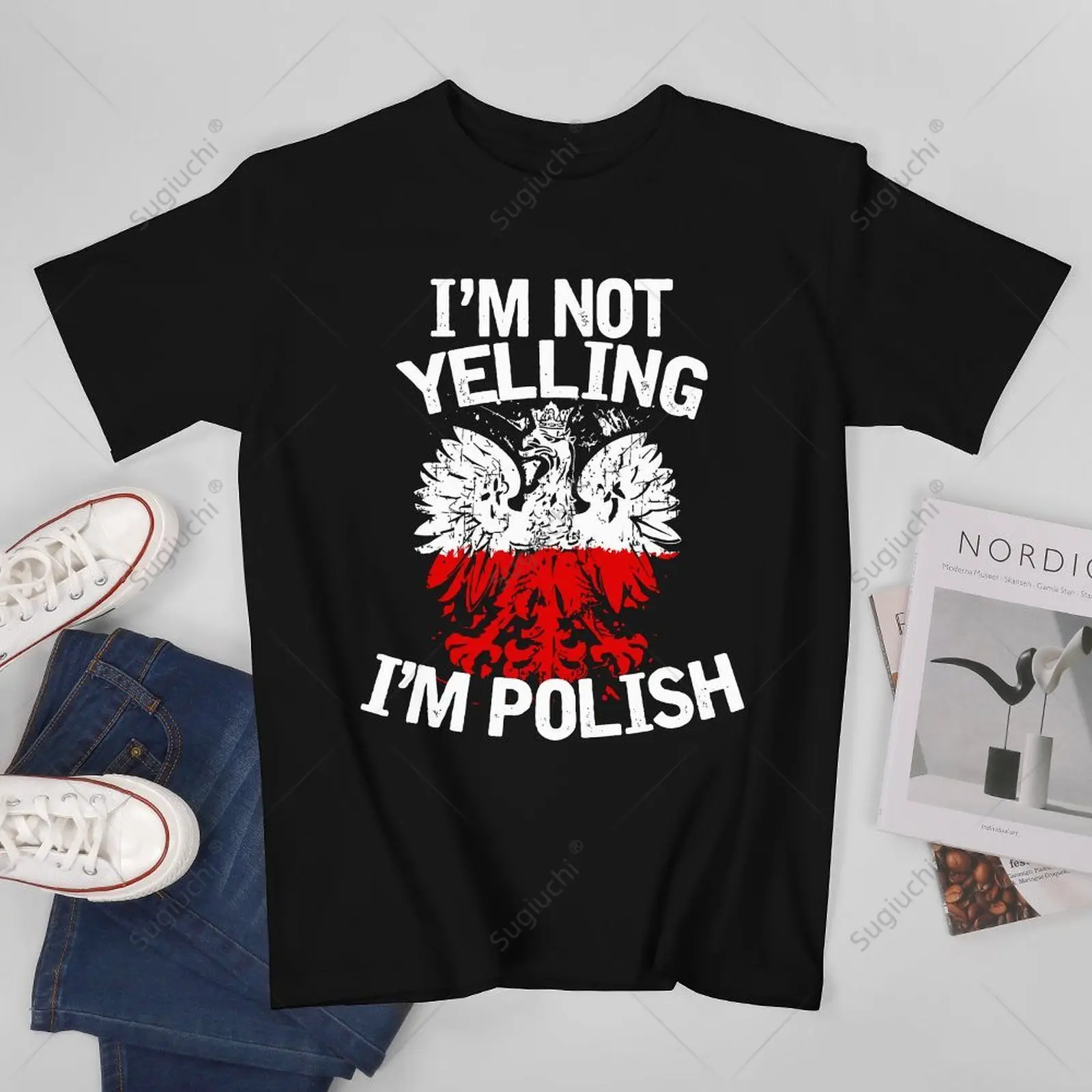 Unisex Men I'm Not Yelling I'm Polish Dyngus Day Polska Poland Tshirt Tees T Shirts Women Boys 100% Cotton T-Shirt