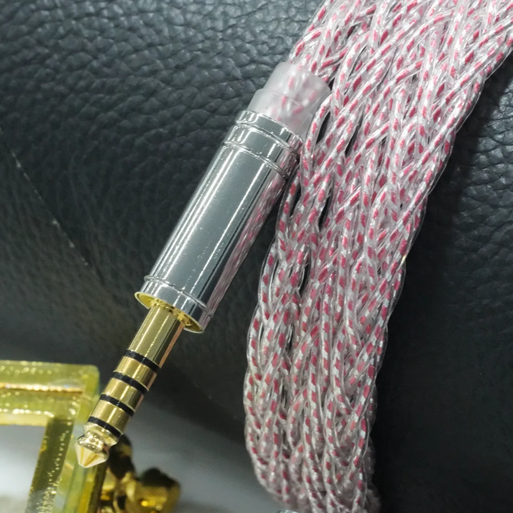 XINHS X19 8-core Roze Single Crystal Koper Verzilverd Oortelefoon Upgrade Kabel 0.78 2pin/HD650/IE900/KZ-QDC/MMCX