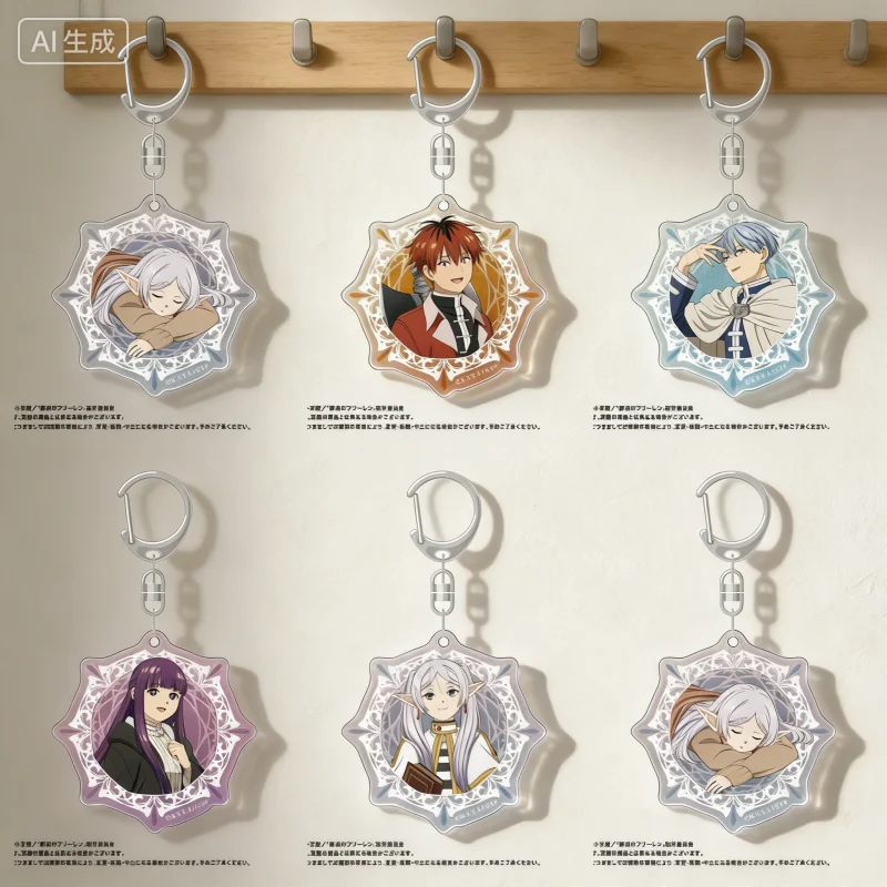 Anime Frieren Beyond Journey's End Frieren Acryl Sleutelhanger 6cm Acrylic key chains bag charm Accessories Goods Collection