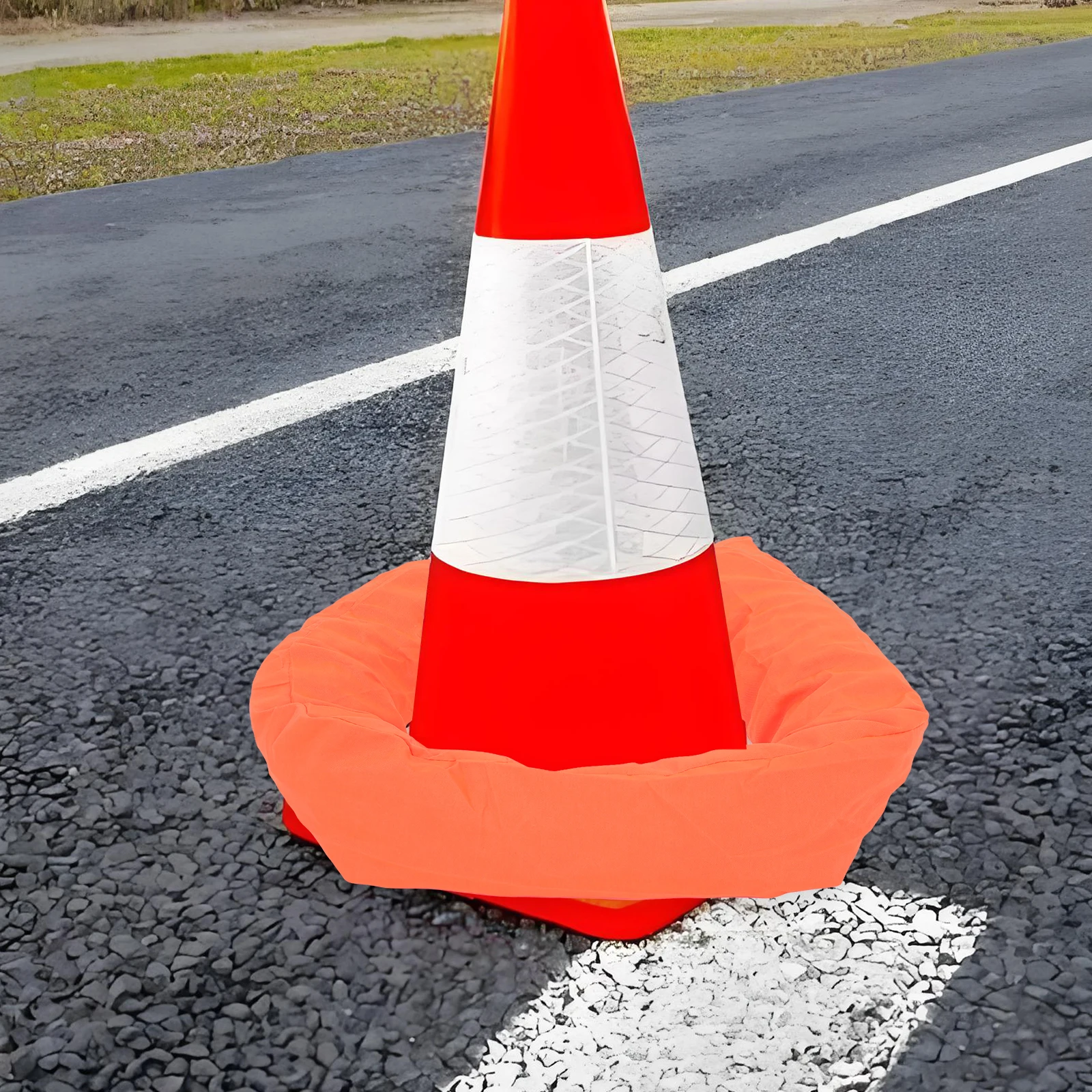 

5pcs Traffic Facilities Cone Weight Bags Driveway Sandbags Cloth Safety Reflective AntiTip Road Construction Parking Lot