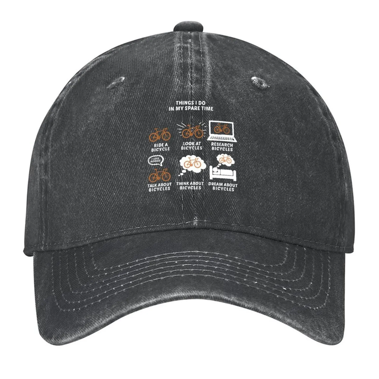 

Cyclig Spare Time, Funny Cycling, Cyclist Quote Baseball Cap beach hat Custom Cap Luxury Cap Bobble Hat Men's Women's