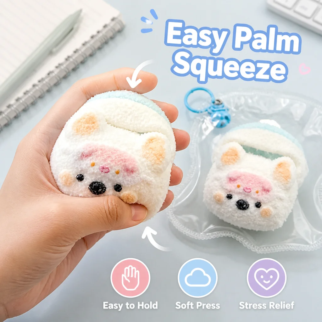 Lovely Animal Slipper Squishy Fidget Toy Food Grade Silicone Material Decompression Squeeze Toy Keychain Pendant For Children