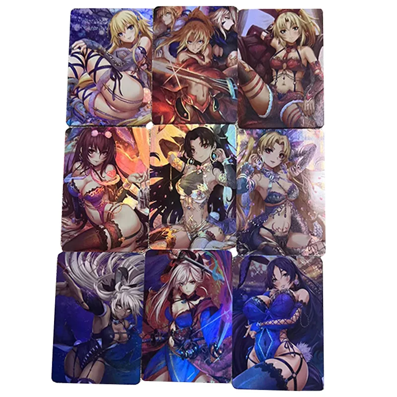 9 pz/set Sexy Anime Girl Card Fate/Grand Order Minamoto-no-Raikou Ishtar Rider Altria Pendragon Ereshkigal Game Collection Cards