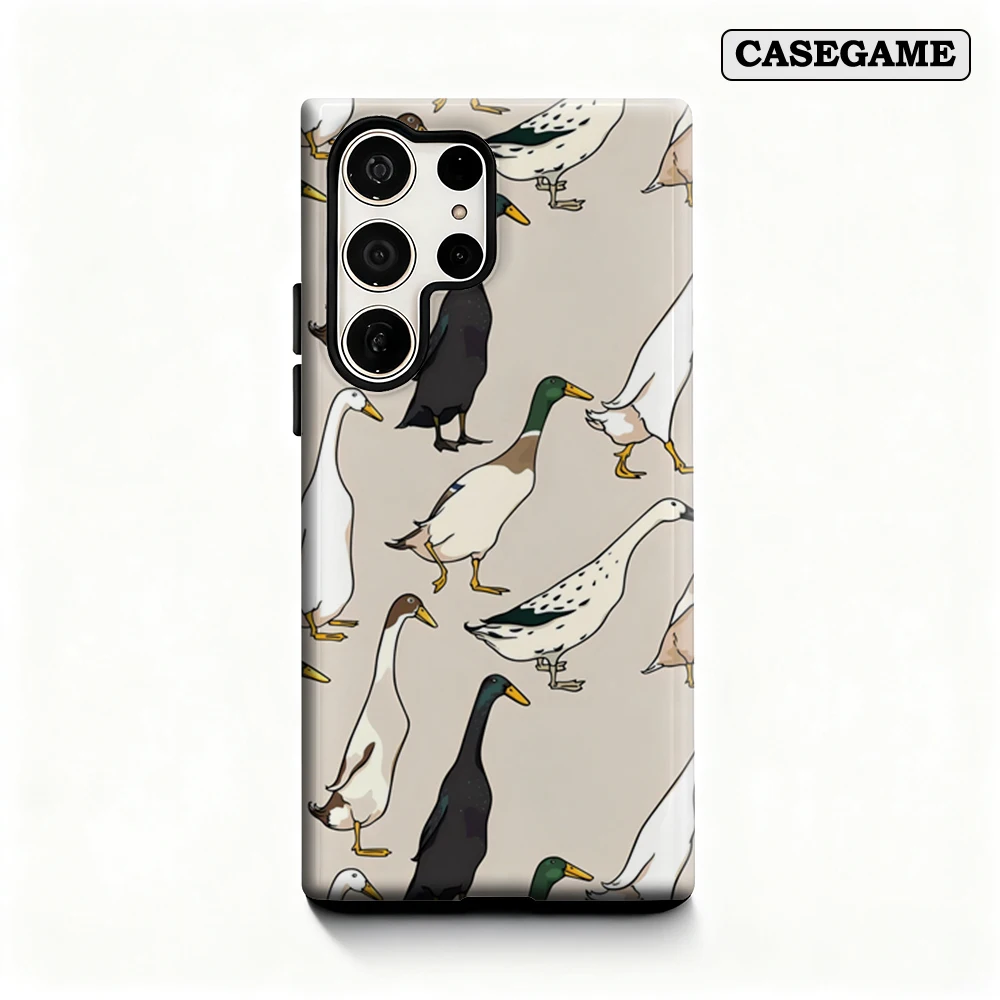 Duck Parade Phone Case for Samsung Galaxy S25 Ultra S24 S23 Ultra Plus Shockproof Double Layer Back Cover