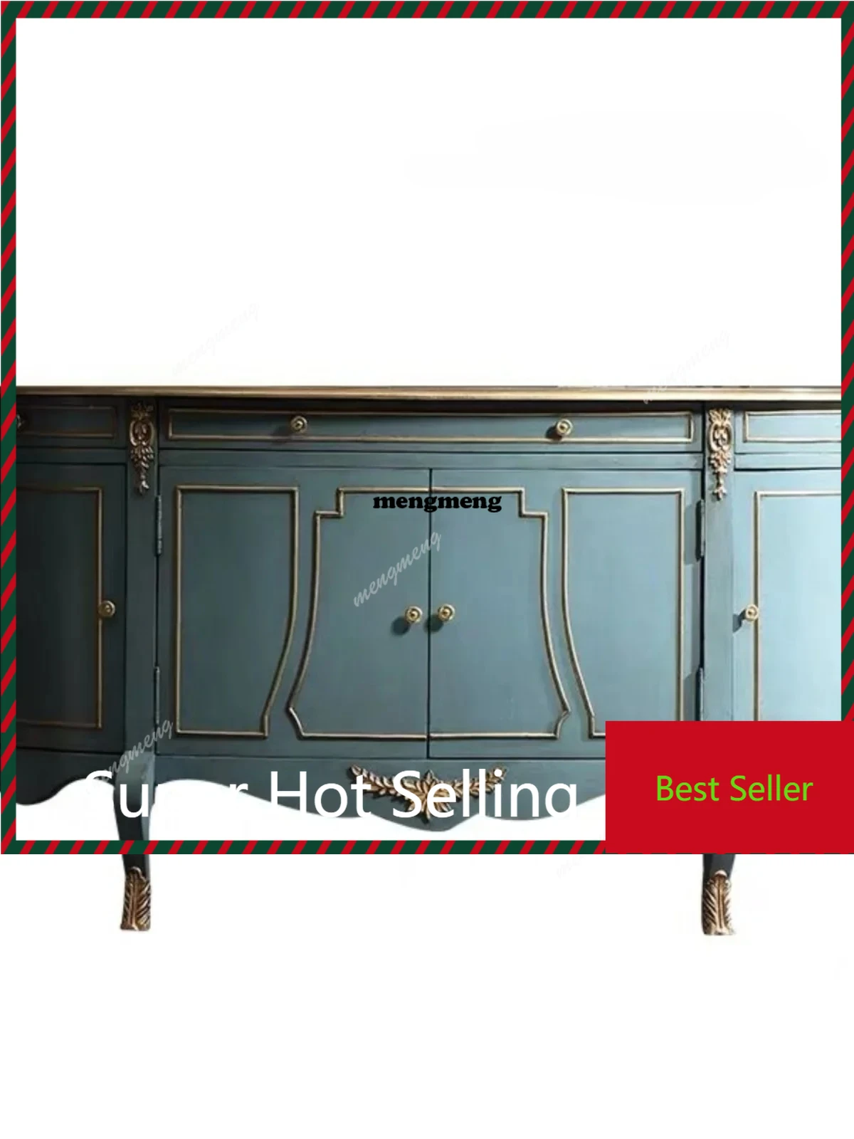 

French Style American Light Luxury Entrance Cabinet Entry Door Hall Solid Wood Carved Shoe Cabinet Semicircle Decoration