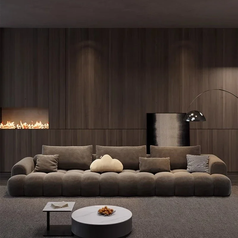 #Lazy Puff Fabric Modern Living Room Cream Wind Technology Cloth Corner Luxury Sofa Remarks Left And Right Cloud Couch Sectional