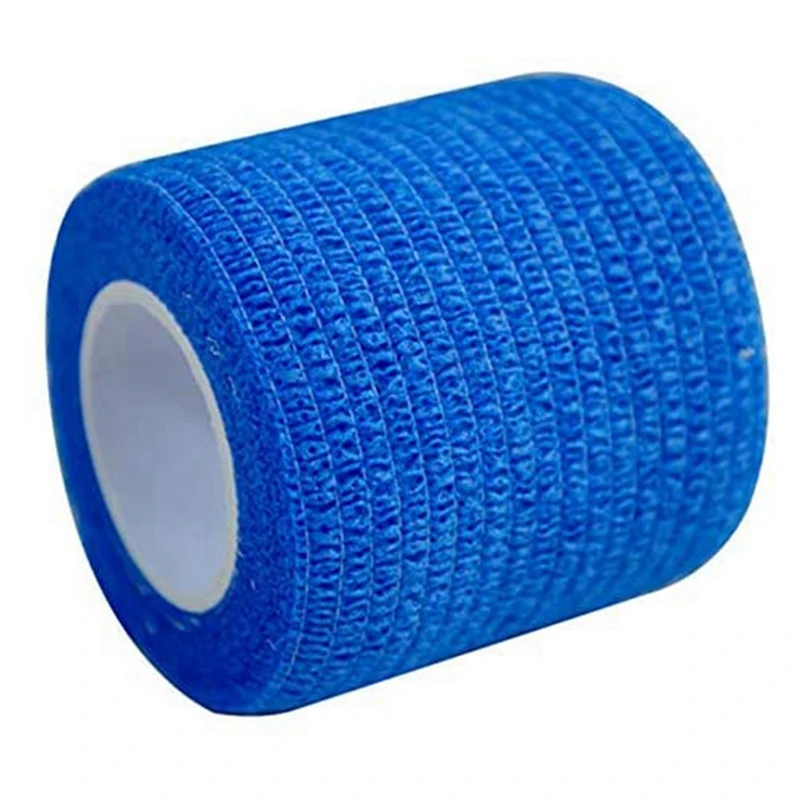 Cohesive Tape,Self-Adhesive Elastic Wrap Bandage Tape(5X450cm, Pack Of 60)-Blue