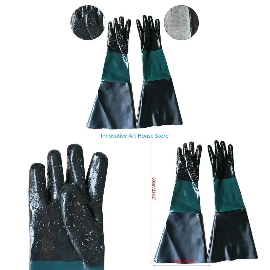 E1PC Rubber Sand Sandblasting Gloves For Sandblast Cabinets Safety