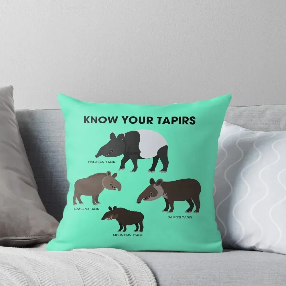 

Know Your Tapirs Throw Pillow Cushions Room decorating items Christmas Cushion For Home pillow