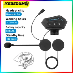 Kebidumei-Bluetoothワイヤレスオートバイヘッドセット,防水ハンズフリーヘッドセット,ステレオ,干渉防止