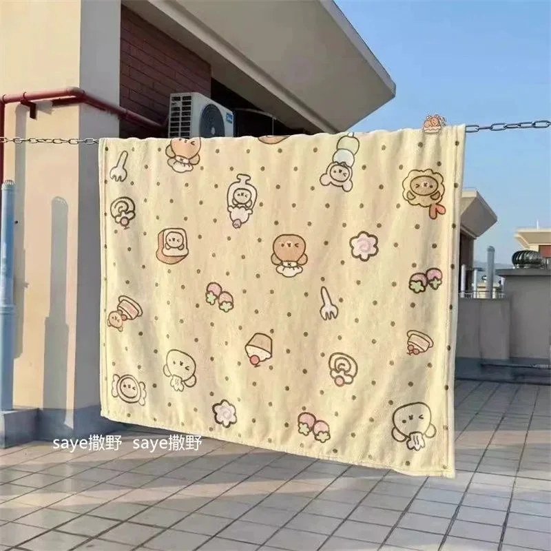 Rilakkuma Blanket Cute Little Bear Blanket Cover Flannel Fleece Air Conditioning Blanket Fashion Casual Home All-Season Blanket