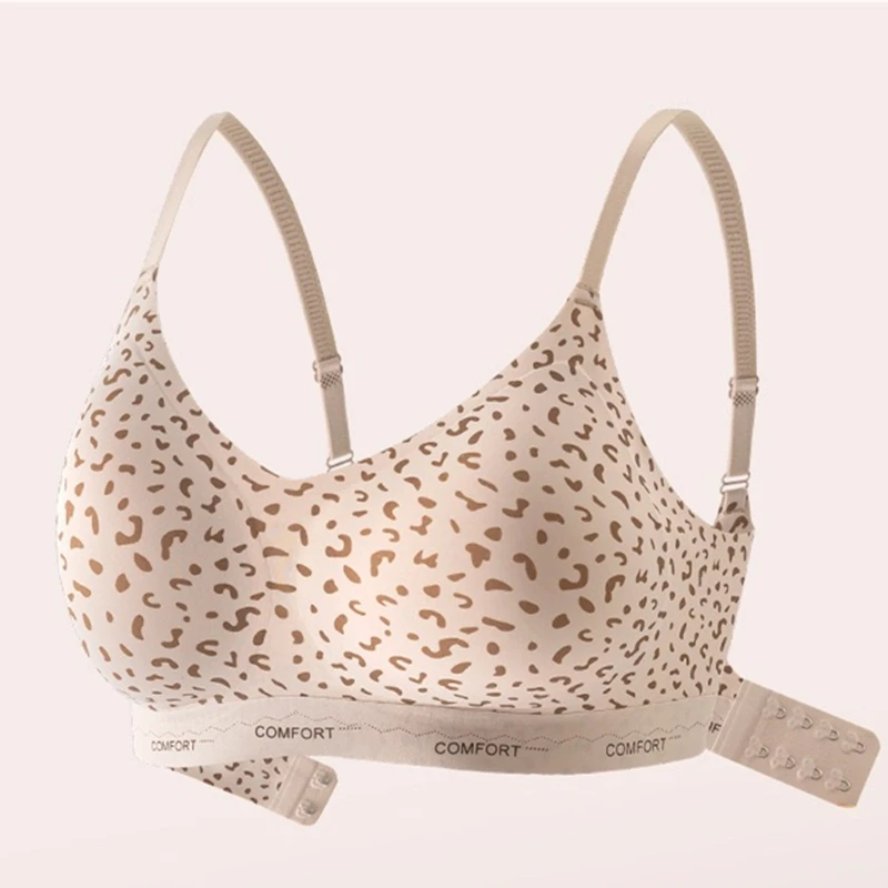 Sexy und heißer Leopardenmuster-Push-up-BH für Damen ohne Bügel, mit schönem Rückenausschnitt und Brustverkleinerungseffekt