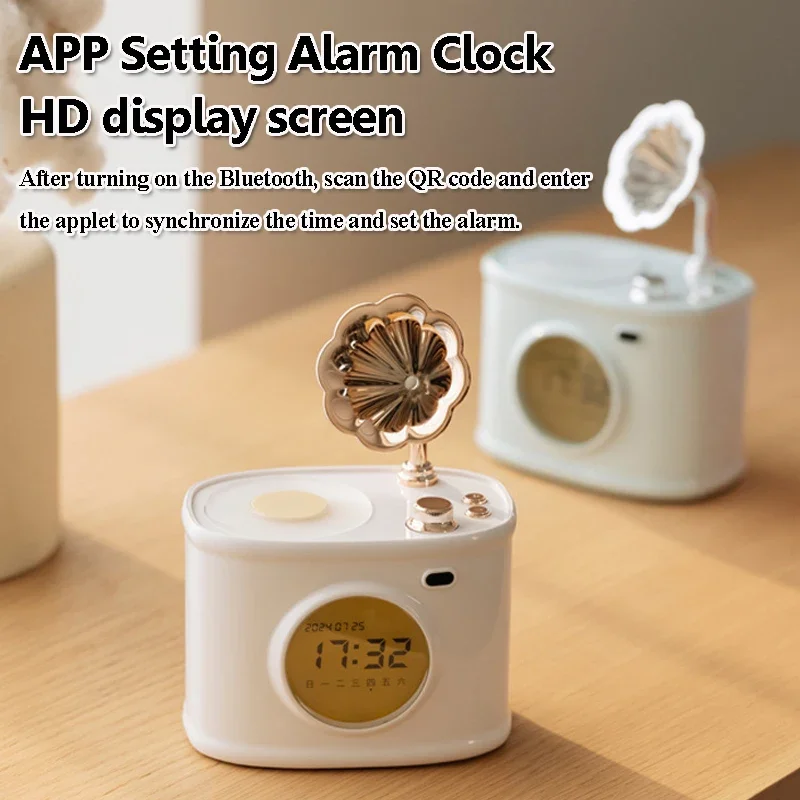 Mini Vintage Clock Bluetooth Speaker Wireless Hifi Sound Music Box Classic Retro Music Player Support Alarm Clock TF Card AUX