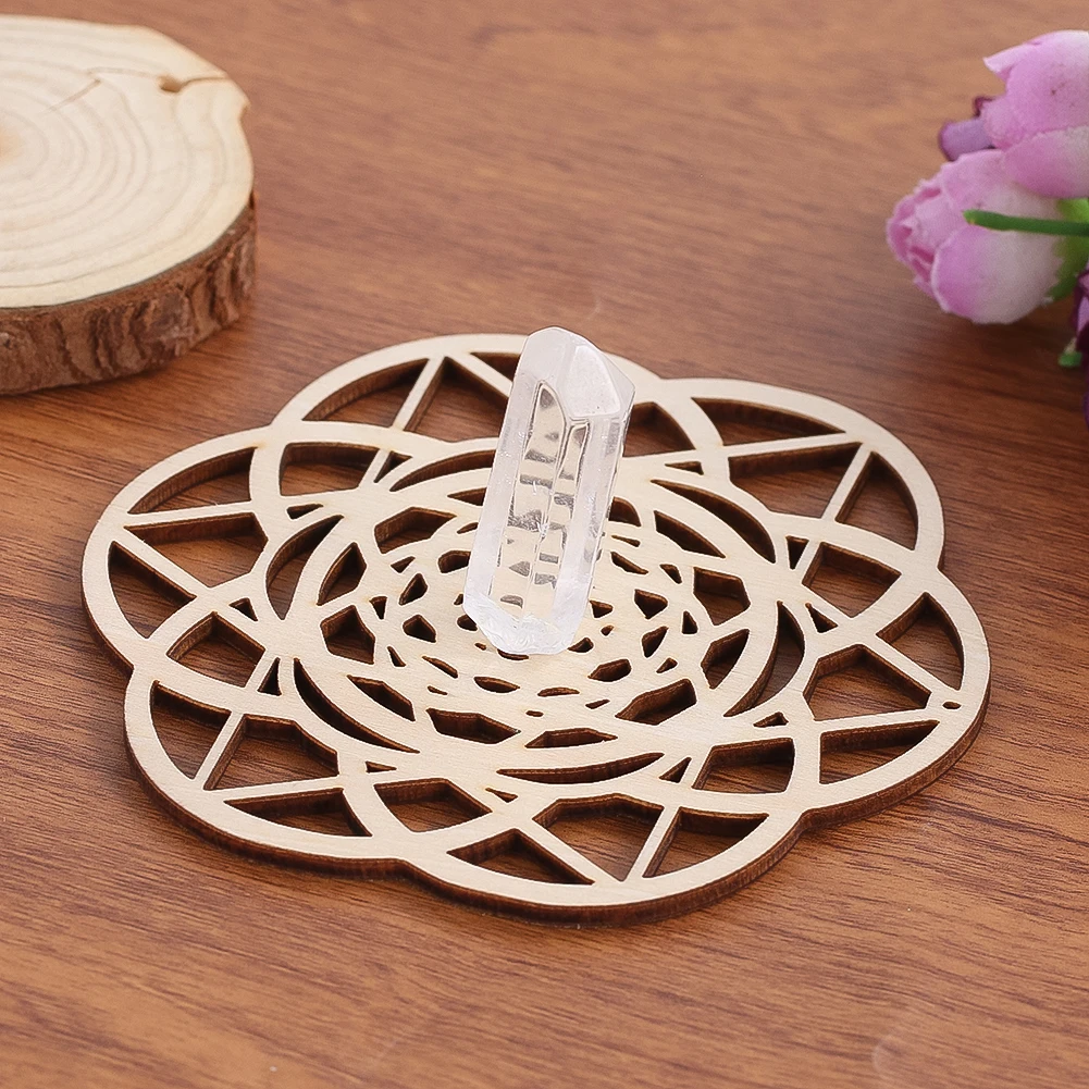 105mm Wood Board Hollow-out Waiting To Open Pattern Crystal Supply Exquisite Pendulum Board  Wall Decorations Living Room