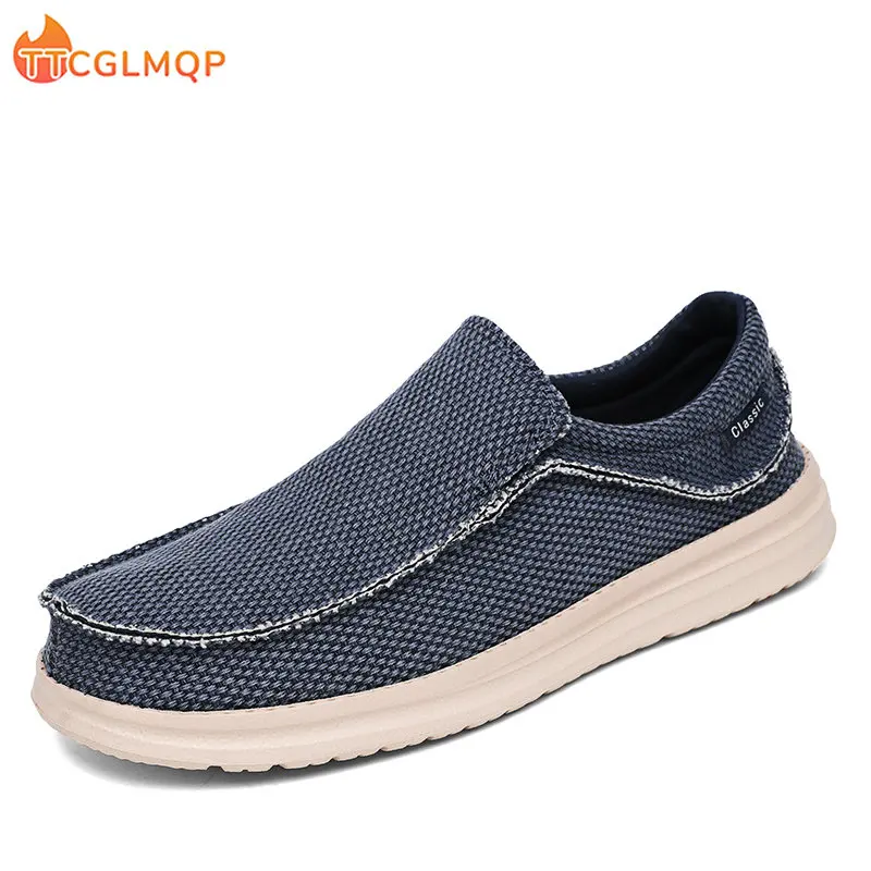 Men Casual Canvas Shoes Summer Breathable Loafers 2023 New Comfortable Outdoor Slip On Walking Shoes Men Sneakers Plus Size 48