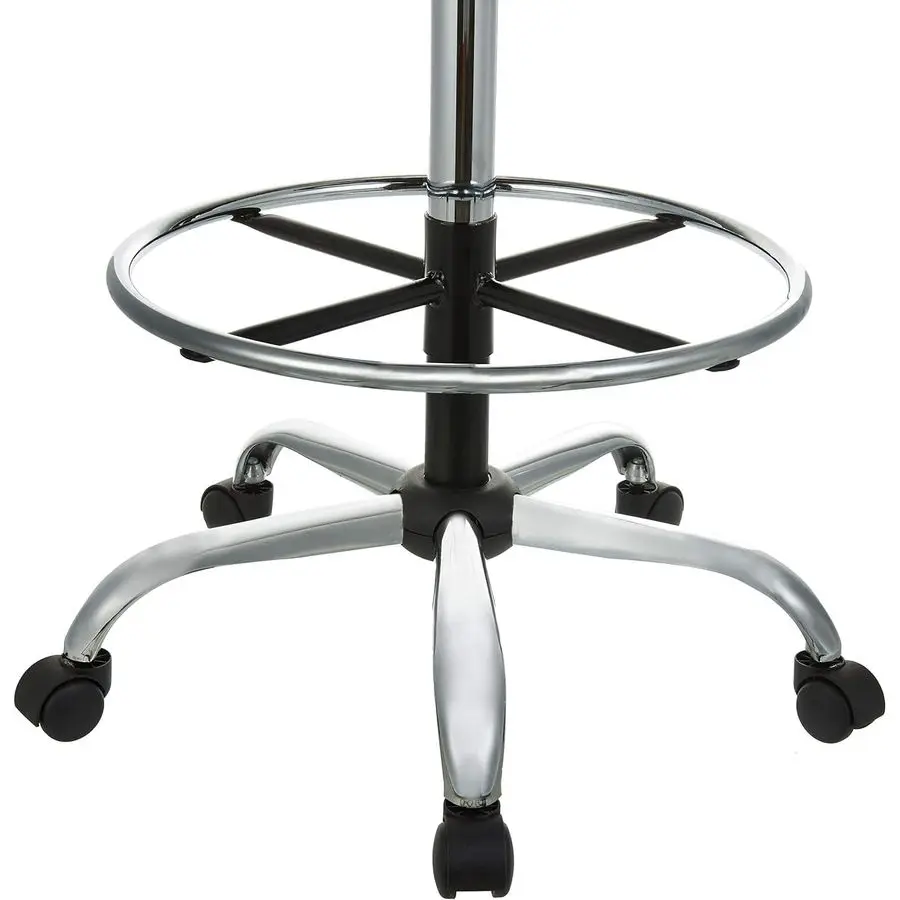 MultiPurpose Adjustable Drafting Spa Bar Stool with Foot Rest and Wheels Black