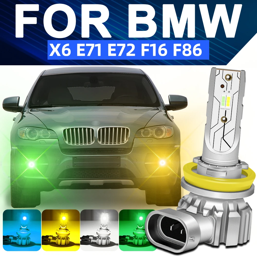 

For BMW X6 E71 E72 F16 F86 Accessories Dual Color LED Front Fog Light Fog Lamp Bulb 2008-2019 2018 2017 2016 2015 2014 2013 2PCS