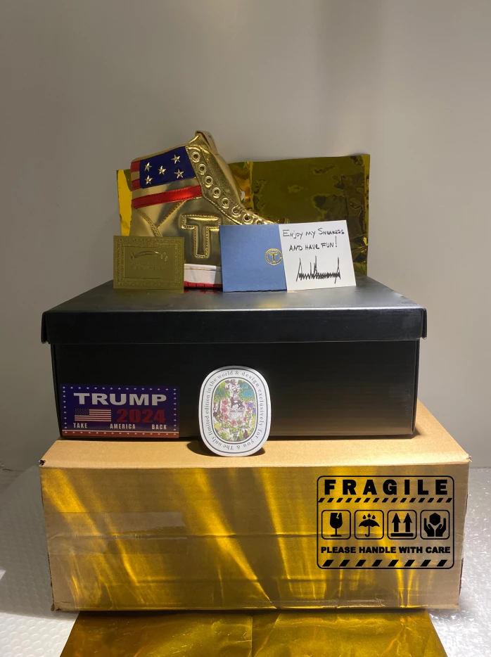 Trump sapatos nunca surrender qualidade superior tamanho grande 47 48 ouro das mulheres dos homens 2024 maga dourado casual streetwear tênis de