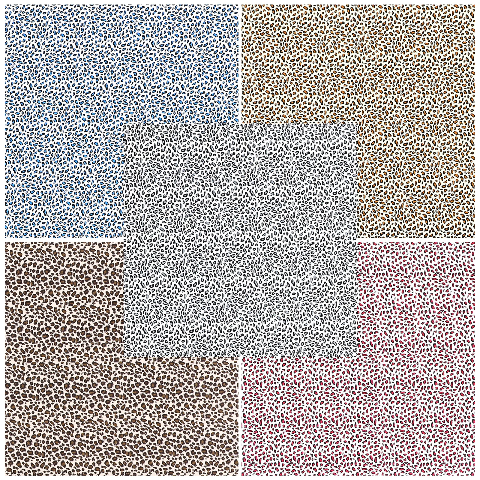 

5pcs Leopard Print Cotton Fabric Quilting Supplies Small Floral Patchwork Cloth DIY Craft Material Sewing Fabric