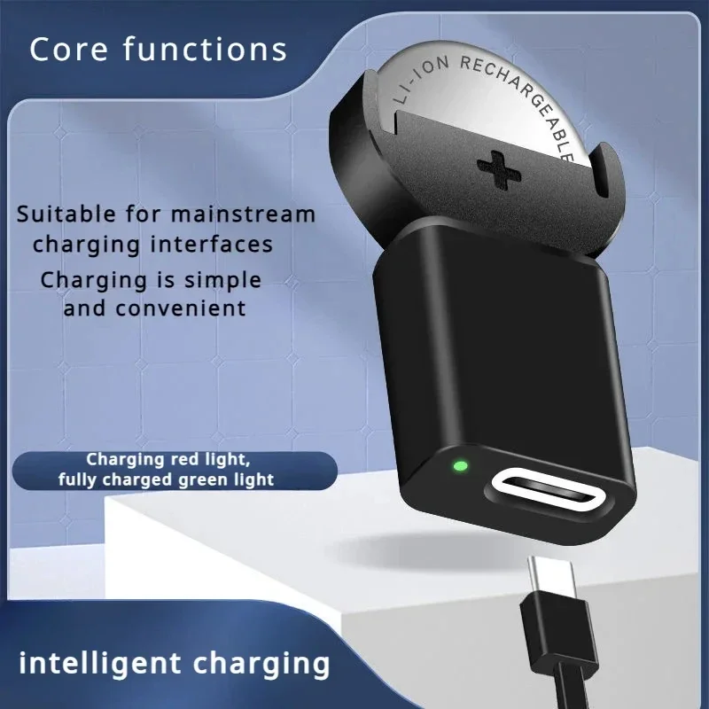 Type-C lithium coin charger USB charging for lir2032, lir1632, lir2025, lir2016, lir2032h mini button battery charger long-lasti