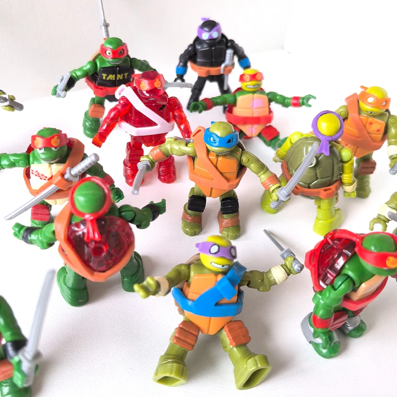 Genuine Playmates Teenage Mutant Ninja Turtles Leo Raph Mike Don Mini Hand Puppet The Joints Can Move Assembled Figurines