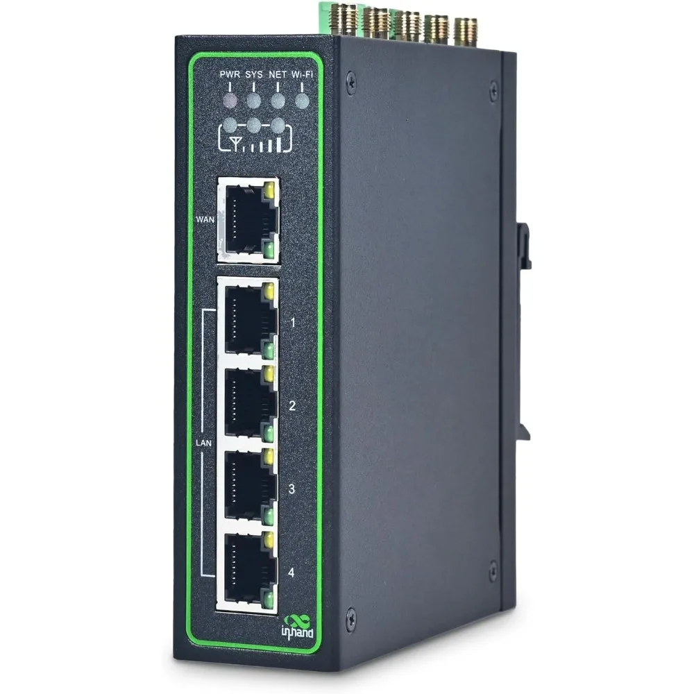 جهاز توجيه IoT 4G LTE VPN صناعي بسرعة 300 ميجابت في الثانية، واي فاي، فتحات SIM مزدوجة، 5 منافذ إيثرنت، حامل Din-Rail، يدعم AT&T T-Mobile #1