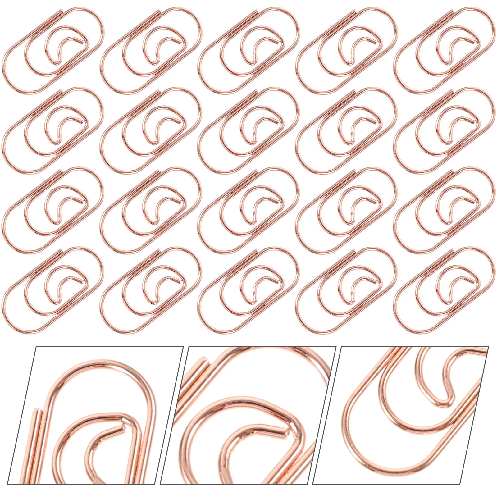 

100Pcs Small Moon Paper Clips Exquisite Design Strong Clamping Force Multi-Function for Office Files Photos Letters Decorative