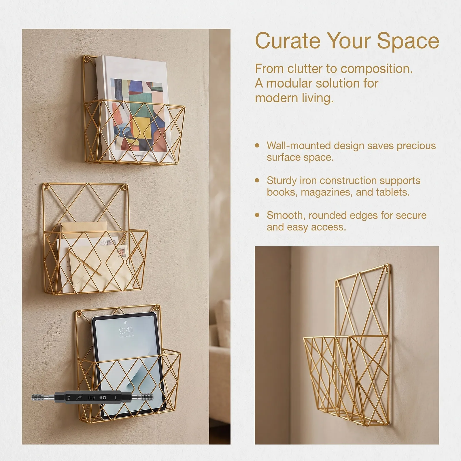 3 Pcs Classroom Wall File Orga - Magazine Holder Rack ulasan dan harga