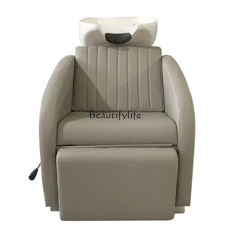 

02Hair Salon Shampoo Chair Light Luxury and Simplicity Half Lying Flushing Bed