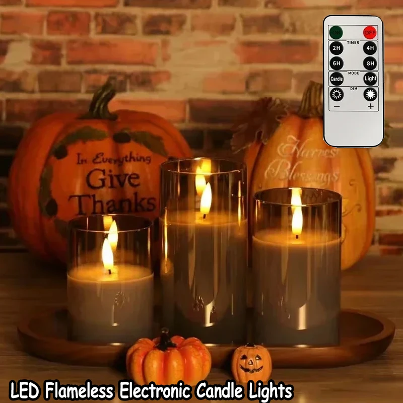Luzes led para casa vela eletrônica led vela decoração vela acrílica clara conjunto completo temporizador de controle remoto para o casamento natal