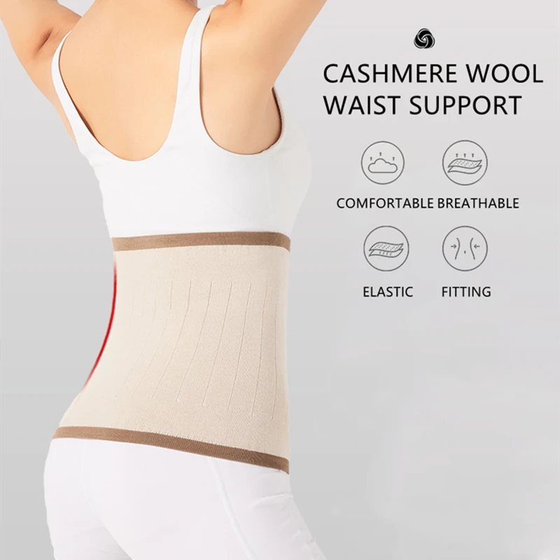 Soft Warm Knit Compression Waistband Back Brace Lumbar Support Wrap Slim Waist Trimmer Kidney Binder Belly Stomach Warmer Belt