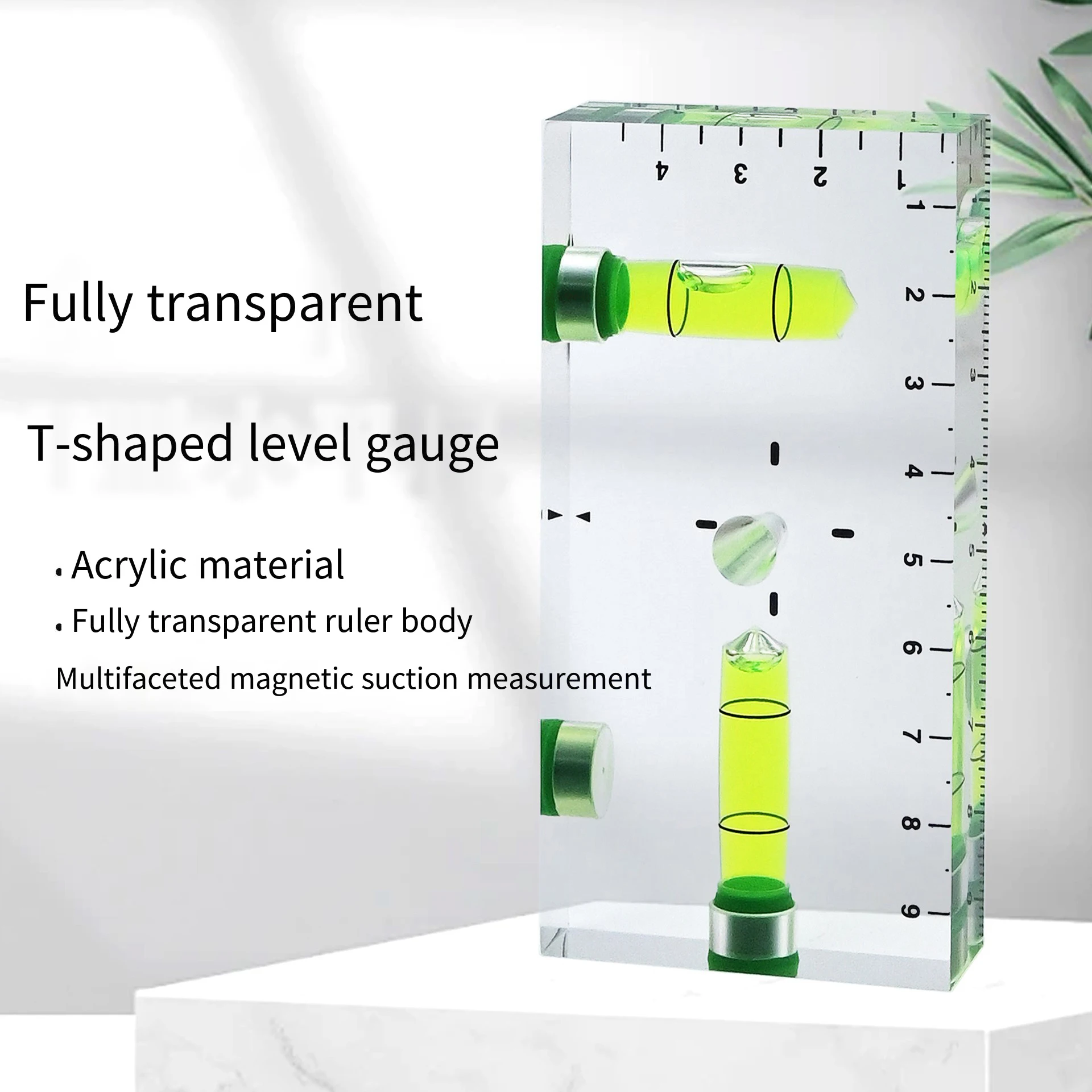 High Transparent Magnetic Level Bubble Mini Spirit Level with Three Strong Magnets Fitting for Construction Household