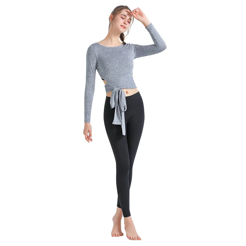 2022 New Sports Yoga Suit Nude Quick-drying Breathable Butt-lifting Three-piece Leggings Training Suit Women Yoga Gym