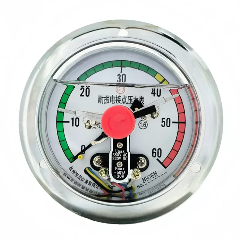 YNXC100ZT Axial Shock Resistant Electric Contact Pressure Gauge Shock-Proof 40-100MPa 100Mpa Oil Pressure Gauge for Industrial