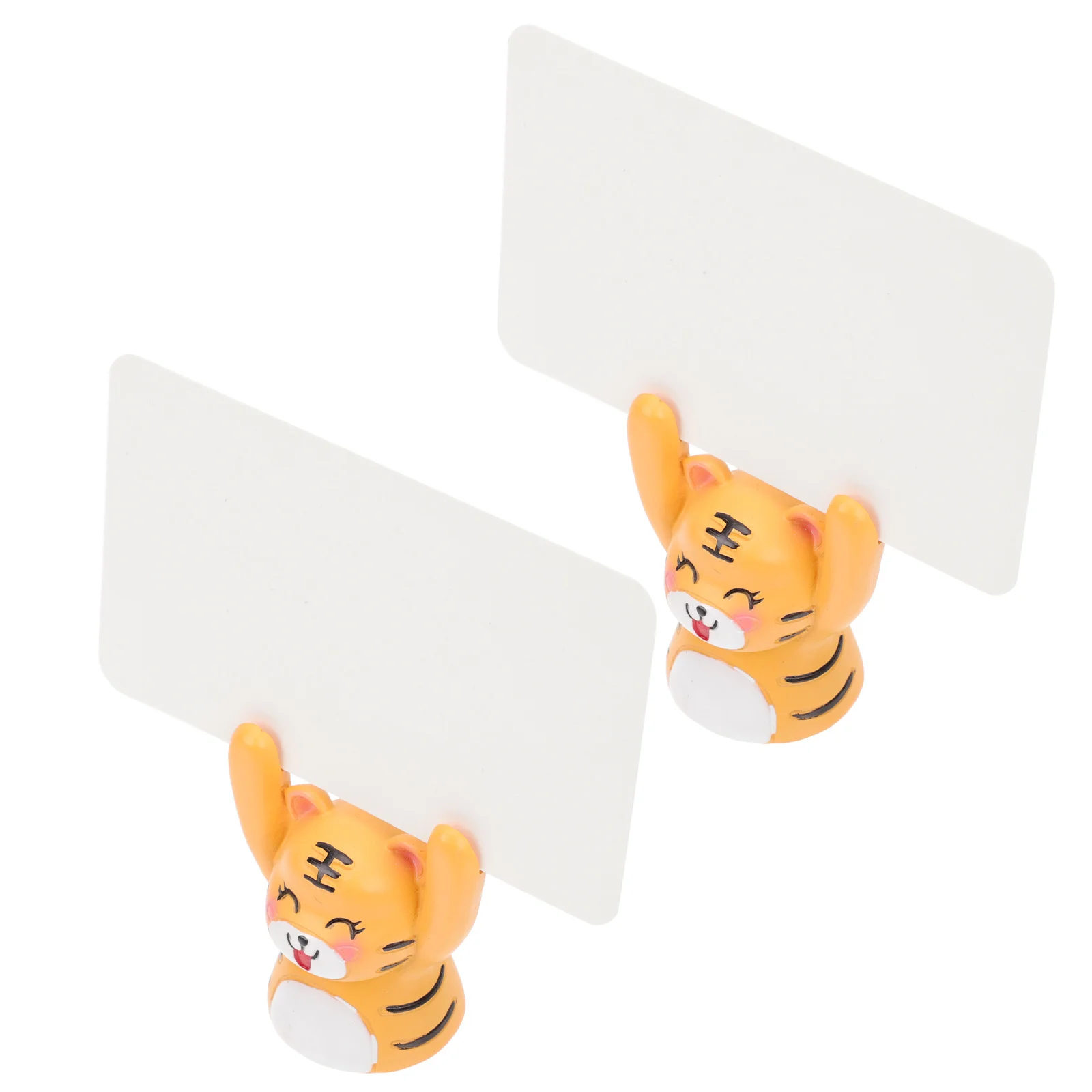 2 Set Ornamen Harimau Kecil Resin Dekorasi Meja Kertas Hadiah Perayaan Rumah Untuk Kantor Tempat Kartu Pesan Dekorasi Cetak