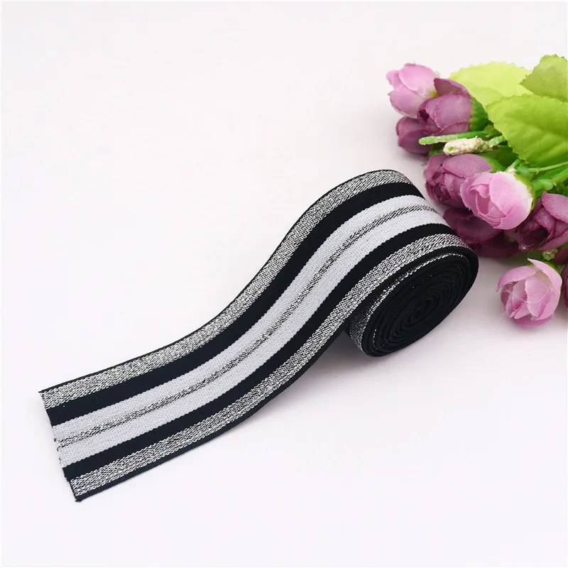 4cm Striped Elastic Bands 40mm Nylon Colorful Elastic Band Webbing Waistband Stretchy Tape Clothing Accessories 1meter