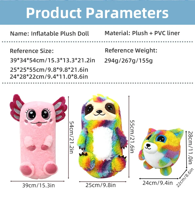 Plush Bouncy Ball for Kid Inflatable Sensory Toddler Toy with Animal Cover Indoor Outdoor Play for 3+ Chrismas Birthday Gift