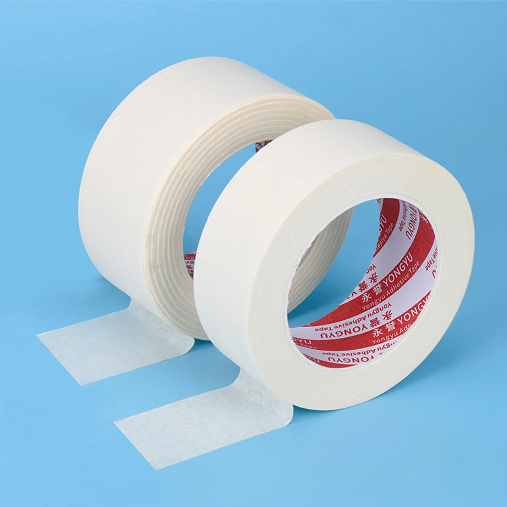 15M/50M Masking Tape White 10mm-50mm Single Side Tape Adhesive Crepe Paper for Oil Painting Sketch Drawing Supplies Car Paintin